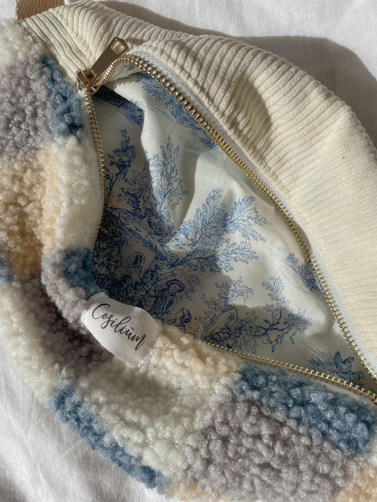 Sac banane mouton vichy bleu