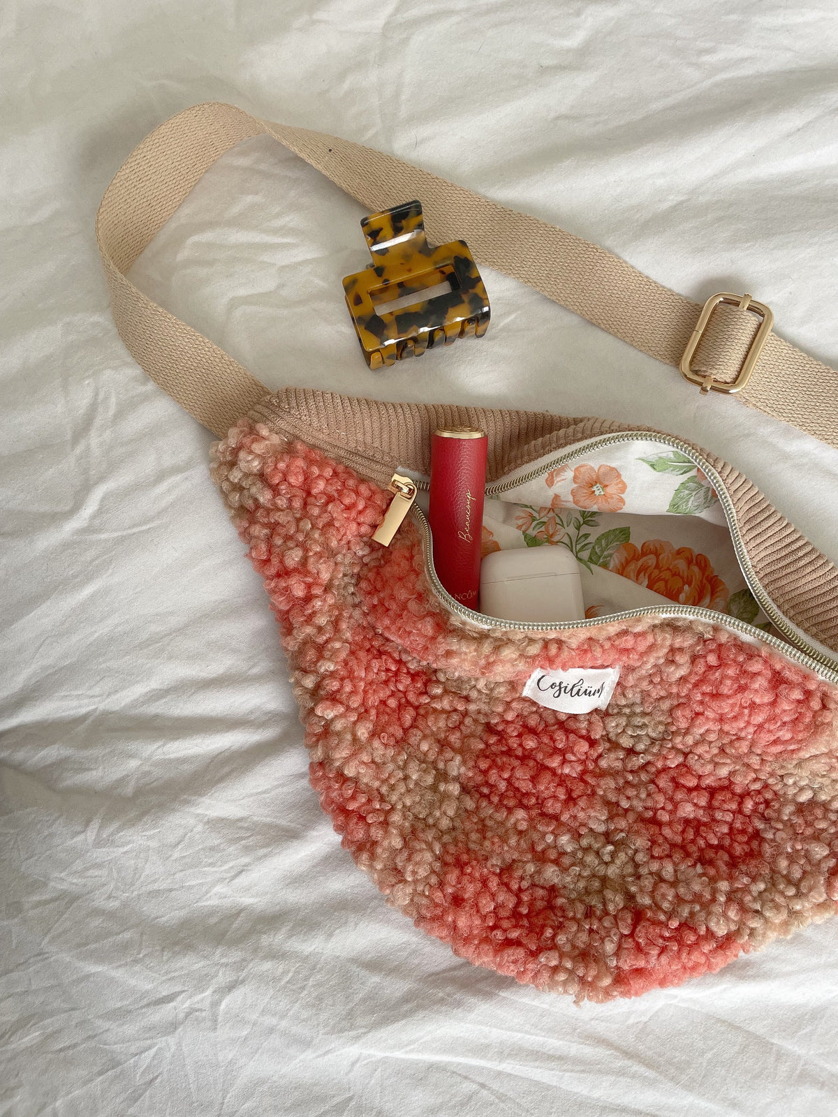 Sac banane mouton carreaux orange